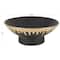 CosmoLiving by Cosmopolitan 15.25" Abstract Black with Gold Melting Drips Ceramic Decorative Bowl